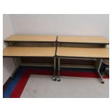 2 ROLLING STUDENT COMPUTER DESKS
