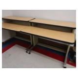 2 ROLLING STUDENT COMPUTER DESKS