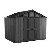 Keter Stronghold 2.0 10 ft. W x 8 ft. D Durable Resin Plastic Storage Shed with Flooring Grey 74 sq. ft.