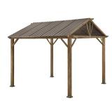 Providence Place 11 ft. W x 10 ft. D Brown Hard Top Gazebo
