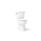 KOHLER Gleam 12 in. Rough In 2-Piece 1.28 GFP Single Flush Elongated Chair Height Toilet in White with Soft Close Seat