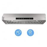 VIKIO 30 in. 900CFM Ducted Under Cabinet Range Hood in Stainless Steel with 3-Way Venting Removable LEDS and Gesture Control