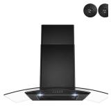 Golden Vantage 30 in. 217 CFM Convertible Wall Mount Range Hood with Tempered Glass and Carbon Filters in Black Painted Stainless Steel