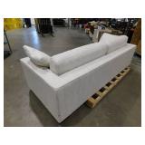 Poly and Bark Capri 99 in. Square Arm 3-Seater Sofa in Bright Ash