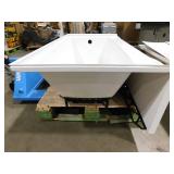 Delta Classic 500 60 in. x 32 in. Alcove Deep Soaking Bathtub with Right Drain in High Gloss White