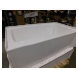 Delta Classic 500 60 in. x 32 in. Alcove Deep Soaking Bathtub with Left Drain in High Gloss White