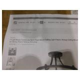 YANSUN 3-Light Black Farmhouse Semi Flush Mount Ceiling Light Fixture, Vintage Ceiling Mount for Dining Room Hallway Entryway