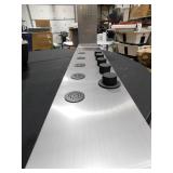 BWE 5-Jet Rainfall Shower Panel Tower System with Rainfall Waterfall Shower Head and Shower Wand in Black Nickel