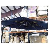 Hampton Bay 11 ft. Aluminum Cantilever Solar LED Offset Patio Umbrella in Midnight