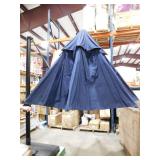 Hampton Bay 11 ft. Aluminum Cantilever Solar LED Offset Patio Umbrella in Midnight