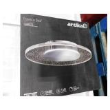(2)  Artika Essence Disk 13 in. 1-Light Modern Chrome Integrated LED Flush Mount Ceiling Light Fixture for Kitchen or Bedroom