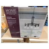 Home Decorators Collection Knollwood 30 in. 5-Light Black Bronze with Brass Accents Industrial Round Chandelier for Kitchens