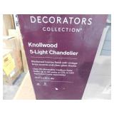 Home Decorators Collection Knollwood 30 in. 5-Light Black Bronze with Brass Accents Industrial Round Chandelier for Kitchens