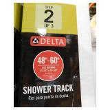 (2) Delta 48-60 in. W Traditional Semi-Frameless Sliding Shower Door Track Assembly Kit in Chrome (For 1/4 in. (6 mm) Glass)