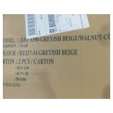 Theresa Greyish Beige and Walnut Brown Fabric Accent Chair (Set of 6)