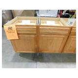 (8) Kitchen Cabinet Lot in Medium Oak