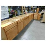 (8) Kitchen Cabinet Lot in Medium Oak