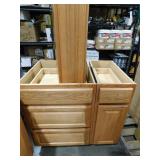 (8) Kitchen Cabinet Lot in Medium Oak