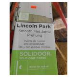 Masonite 24 in. x 80 in. 1 Panel Left-Handed Primed Composite Solid Core Single Prehung Interior Door 4-9/16 in. Flat Jamb