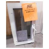 TAFCO WINDOWS 32 in. x 18 in. White Double-Pane Insulated Glass Hinged Vinyl Awning Window with Double Locks and Screen