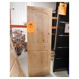 Krosswood Doors 28 in. x 80 in. Rustic Knotty Alder 2-Panel Top Rail Arch Unfinished Wood Front Door Slab