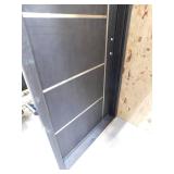 JELD-WEN 36 in. x 80 in. Left Hand 6-Panel Square Espresso Stain Fiberglass Prehung Front Door with Steel Inlay and Brickmould