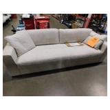 Poly and Bark Capri 99 in. Square Arm 3-Seater Sofa in Bright Ash