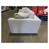 Poly and Bark Capri 99 in. Square Arm 3-Seater Sofa in Bright Ash