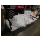 Black 5-Piece Metal Meshed 7-Seat Outdoor Patio Conversation Set with Cushions,2 Swivel Chairs and 2 Ottomans