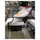 Black 5-Piece Metal Meshed 7-Seat Outdoor Patio Conversation Set with Cushions,2 Swivel Chairs and 2 Ottomans