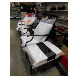 Black 5-Piece Metal Meshed 7-Seat Outdoor Patio Conversation Set with Cushions,2 Swivel Chairs and 2 Ottomans