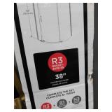 Delta 38 in. W x 72 in. H Round Sliding Frameless Corner Shower Enclosure in Stainless with Clear Glass