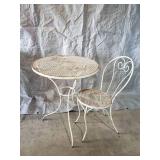 Cool Vintage Metal Table and one Chair for use of Lawn Décor