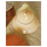 4 Vintage Gorgeous Lamp Shades No Chips or Cracks With Vintage Fruit Crate