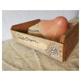 4 Vintage Gorgeous Lamp Shades No Chips or Cracks With Vintage Fruit Crate