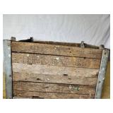 Vintage Fergus Wooden Bottle Crate and Vintage Sewing Box with Accessories