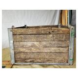 Vintage Fergus Wooden Bottle Crate and Vintage Sewing Box with Accessories