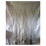 Large Lot of Fishing Poles some with Reels