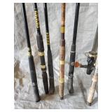 Large Lot of Fishing Poles some with Reels