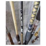 Large Lot of Fishing Poles some with Reels