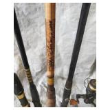 Large Lot of Fishing Poles some with Reels