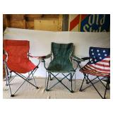 3 Folding Camp Chairs in good solid conditon