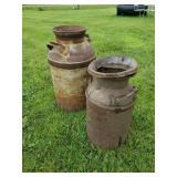 2 Vintage Milk Cans Atlantic and Tilben