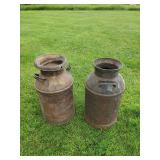 2 Vintage Milk Cans Great for Display