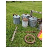 Lot of Vintage Tools Cans signs and more
