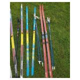 4 Pair Cross Country Snow Skis with Poles
