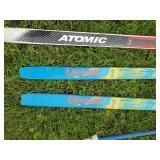 4 Pair Cross Country Snow Skis with Poles