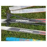 4 Pair Cross Country Snow Skis with Poles