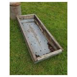 Vintage Milk can and unique Wooden and metal Trough for Flowers or Raised Garden with Holes for drainage