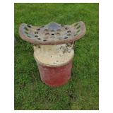 Vintage Milk can With Vintage Tractor seat